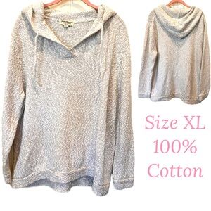 Norm Thompson Textured Hooded Sweater 100% Cotton Size XL